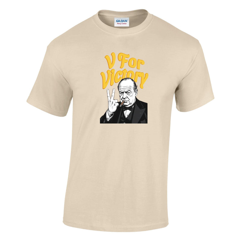 VE-Day: V For Victory Churchill Printed T-Shirt