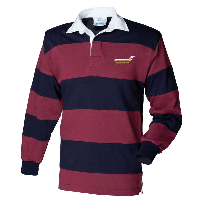Royal Air Force - Vickers VC10 C MK 1 Front Row Sewn Stripe Long Sleeve Rugby Shirt