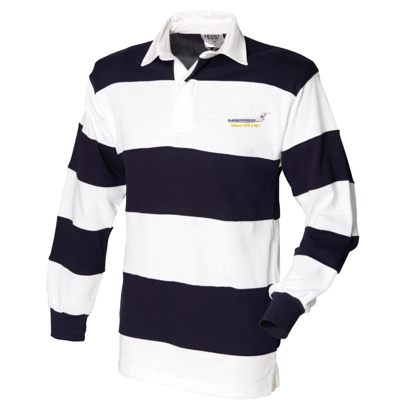 Royal Air Force - Vickers VC10 C MK 1 Front Row Sewn Stripe Long Sleeve Rugby Shirt