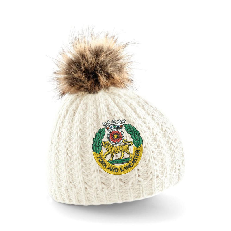 York and Lancaster Regiment Pom Pom Beanie Hat