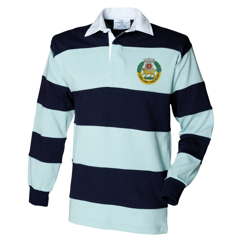 York and Lancaster Regiment Front Row Sewn Stripe Long Sleeve Rugby Shirt