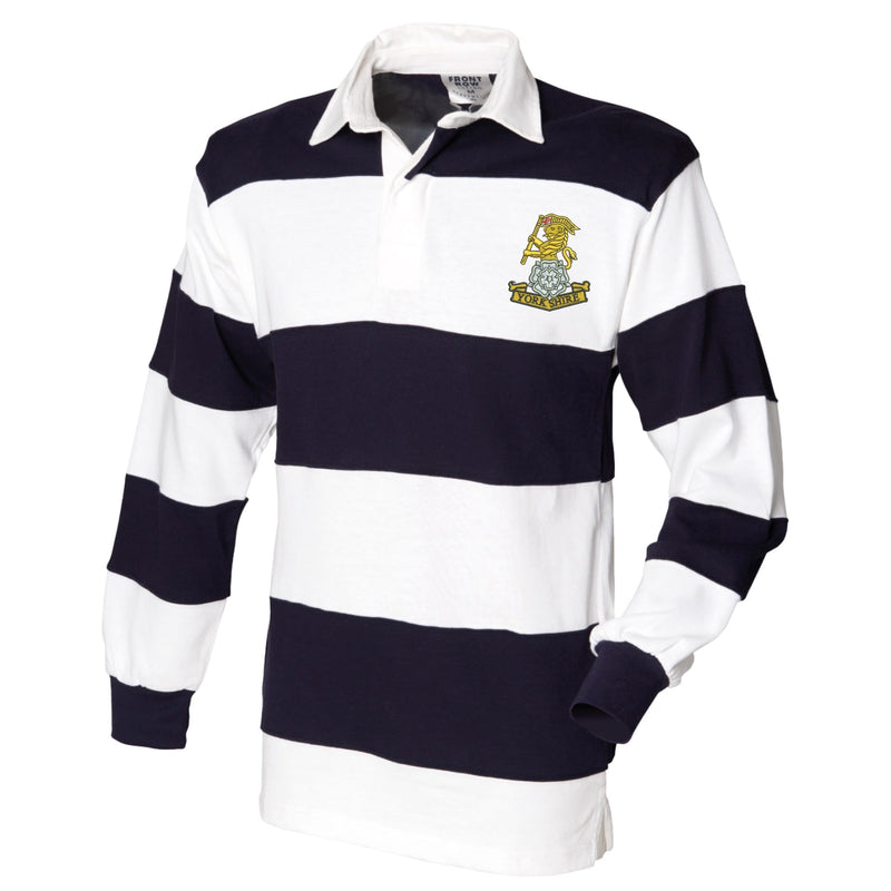 Yorkshire Regiment Front Row Sewn Stripe Long Sleeve Rugby Shirt