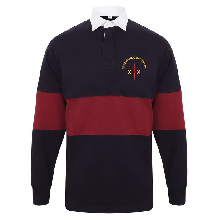 20 Commando Battery Royal Artillery Long Sleeve Panelled Rugby Shirt