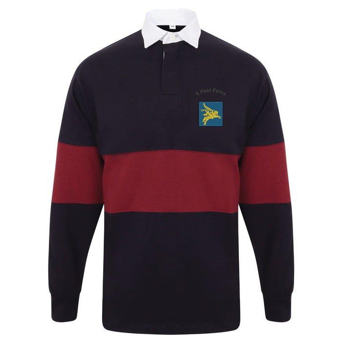 6 Field Force Long Sleeve Panelled Rugby Shirt