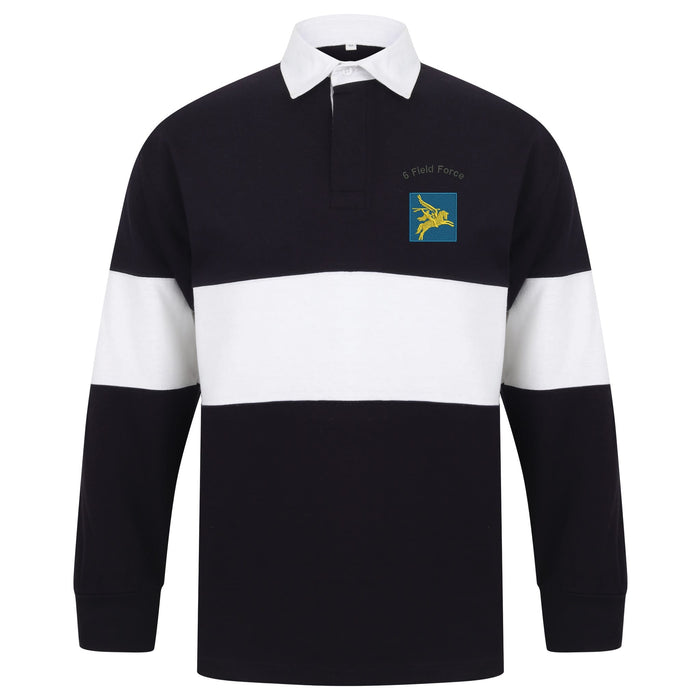 6 Field Force Long Sleeve Panelled Rugby Shirt