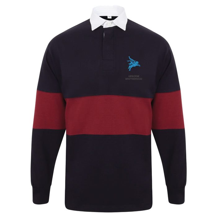 Airborne Brotherhood Long Sleeve Panelled Rugby Shirt