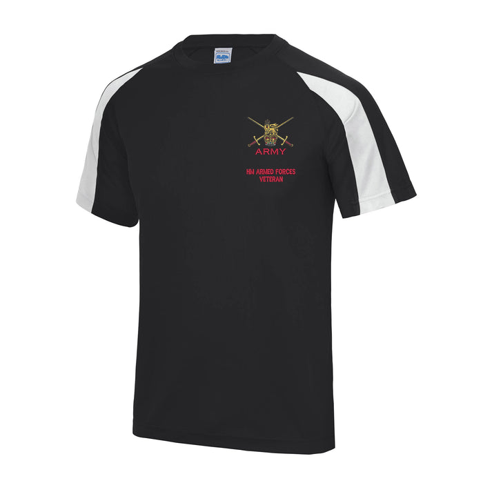 Army - Armed Forces Veteran Contrast Polyester T-Shirt