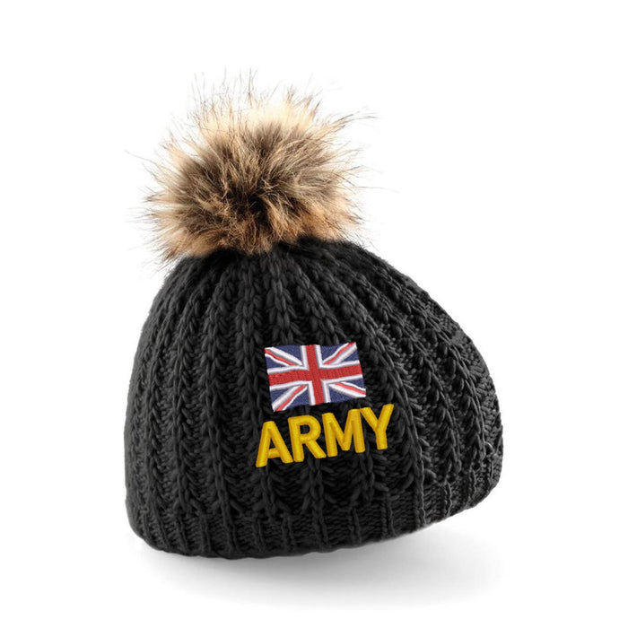 Army (New Logo) Pom Pom Beanie Hat