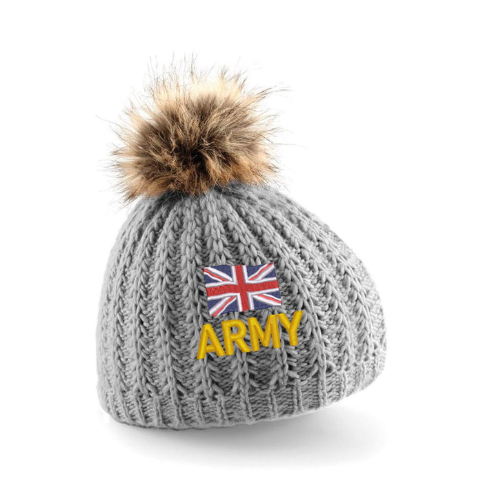 Army (New Logo) Pom Pom Beanie Hat