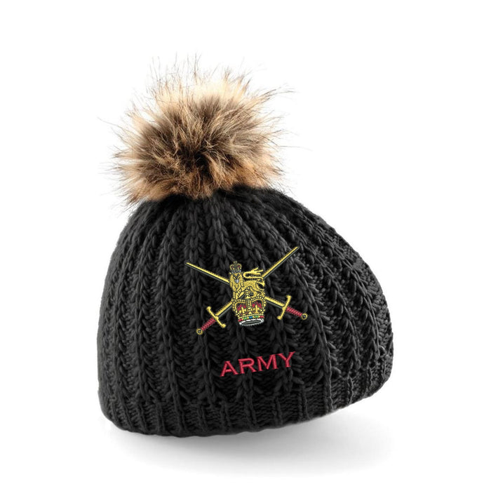 Army Pom Pom Beanie Hat