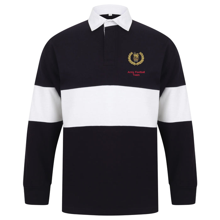 Army Football Team Long Sleeve Panelled Rugby Shirt