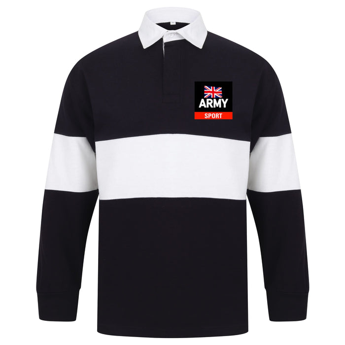 Army Sports Long Sleeve Panelled Rugby Shirt