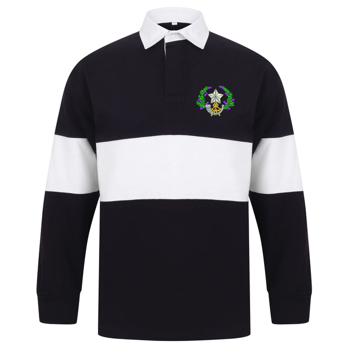 Cameronians Scottish Rifles Long Sleeve Panelled Rugby Shirt