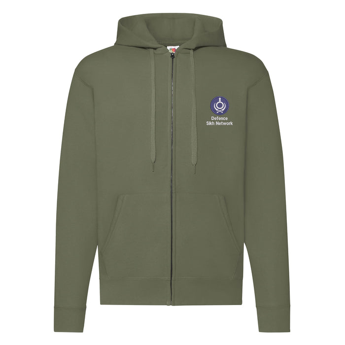 Defence Sikh Network Zipped Hoodie