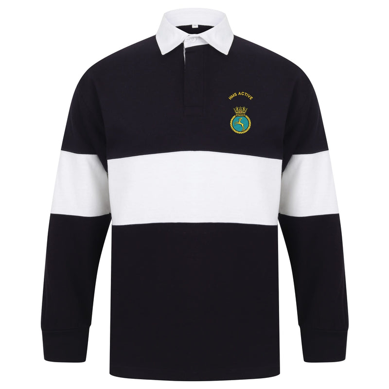 HMS Active Long Sleeve Panelled Rugby Shirt