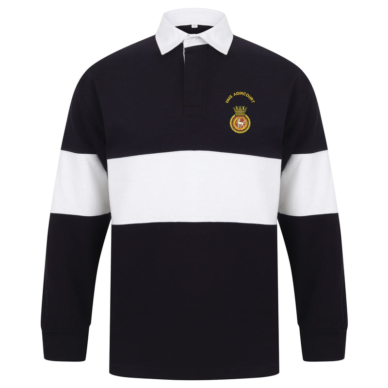 HMS Agincourt Long Sleeve Panelled Rugby Shirt