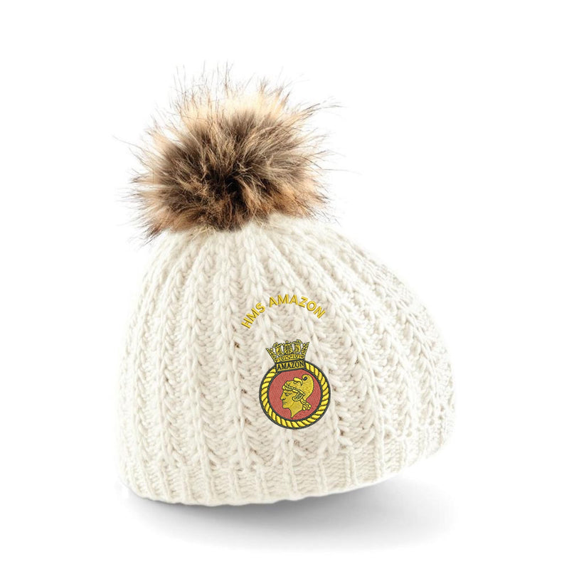 HMS Amazon Pom Pom Beanie Hat