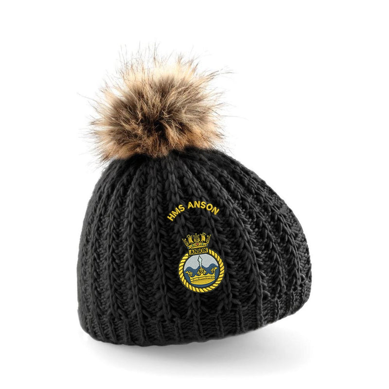 HMS Anson Pom Pom Beanie Hat