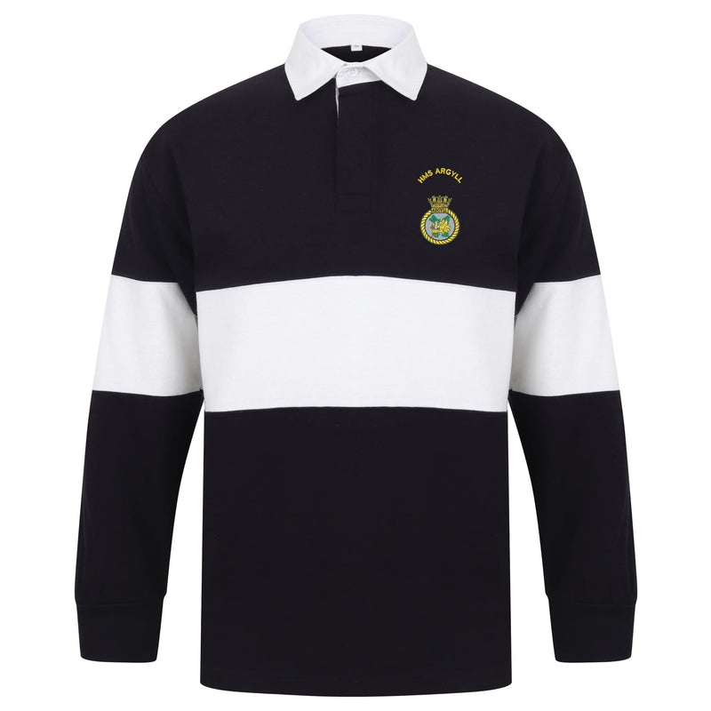 HMS Argyll Long Sleeve Panelled Rugby Shirt
