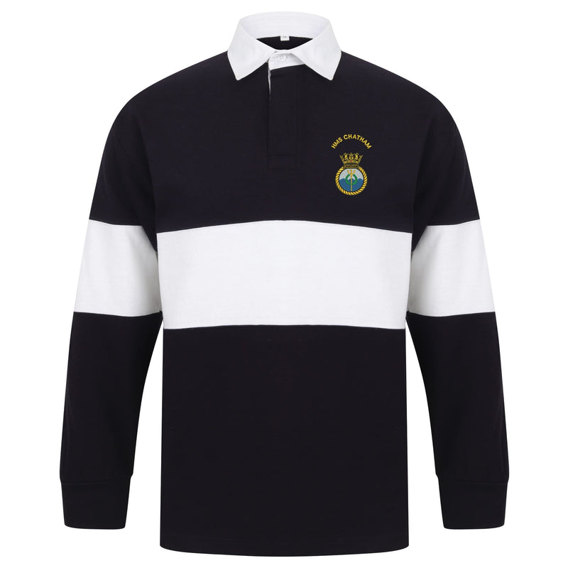HMS Chatham Long Sleeve Panelled Rugby Shirt
