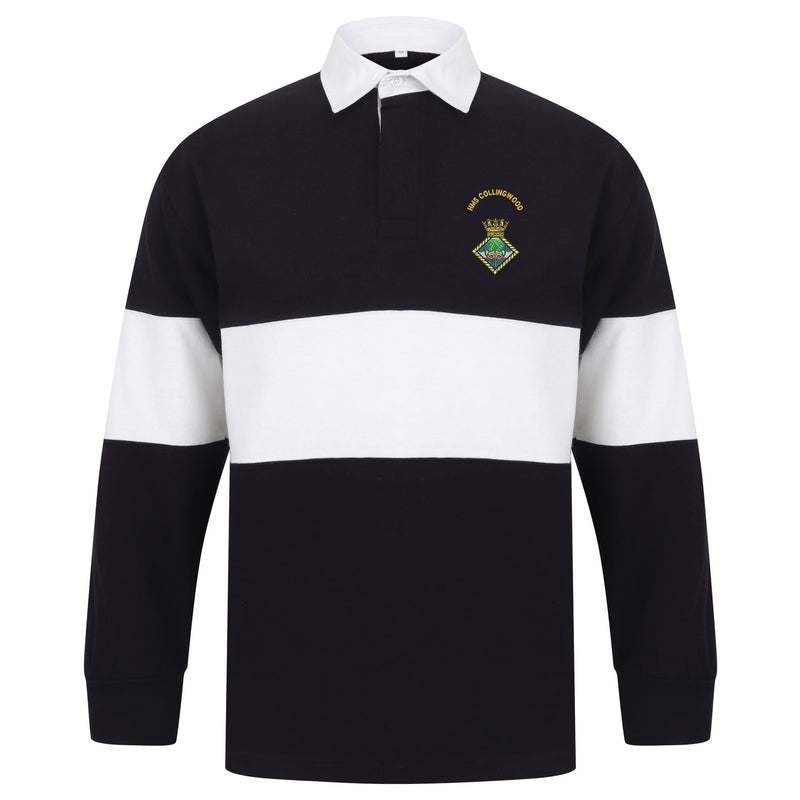 HMS Collingwood Long Sleeve Panelled Rugby Shirt