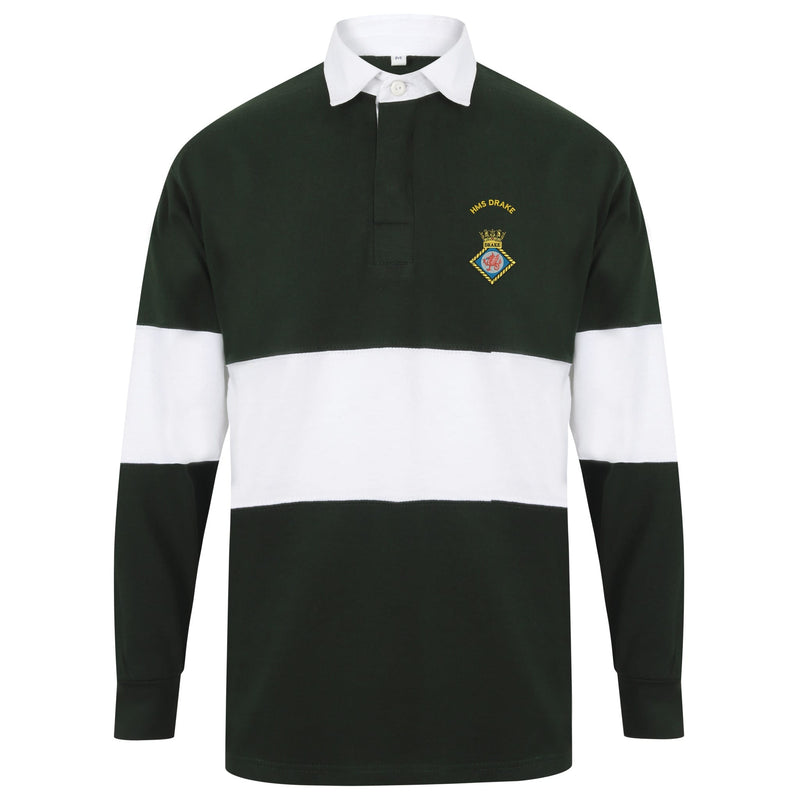 HMS Drake Long Sleeve Panelled Rugby Shirt