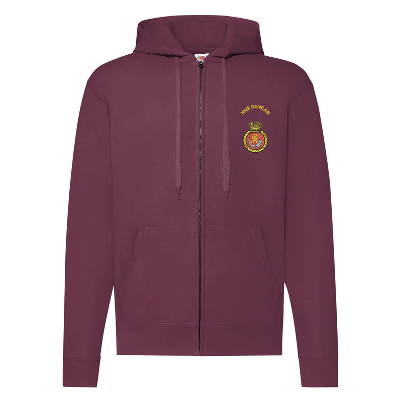 HMS Duncan Zipped Hoodie