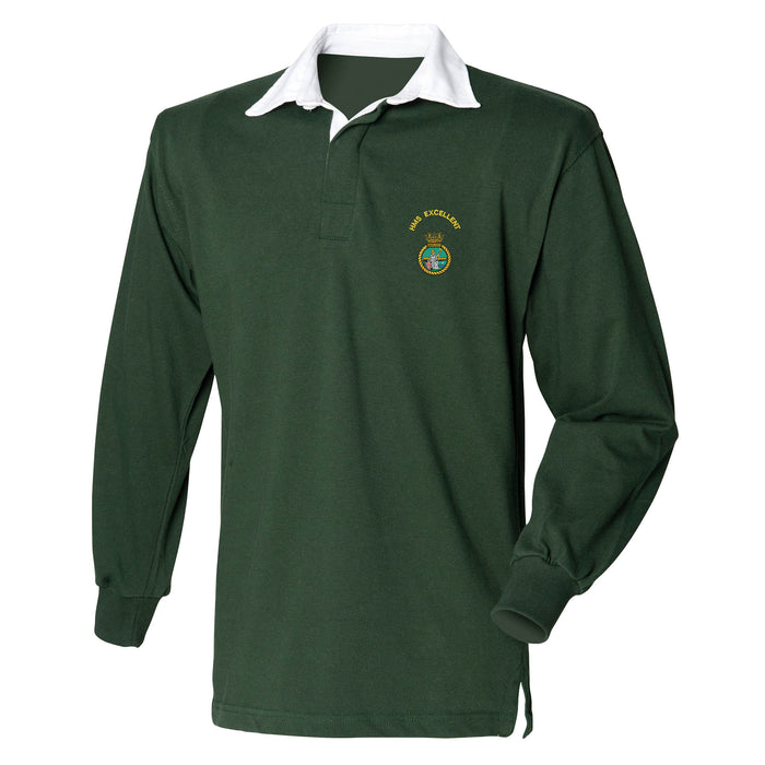 HMS Excellent Long Sleeve Rugby Shirt