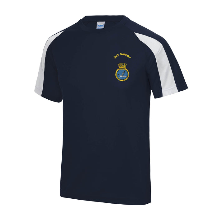 HMS Gannet Contrast Polyester T-Shirt