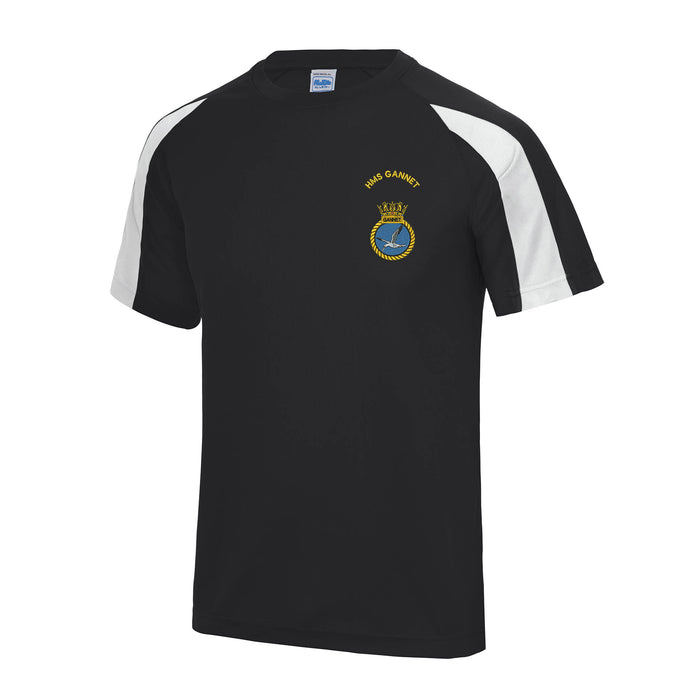 HMS Gannet Contrast Polyester T-Shirt