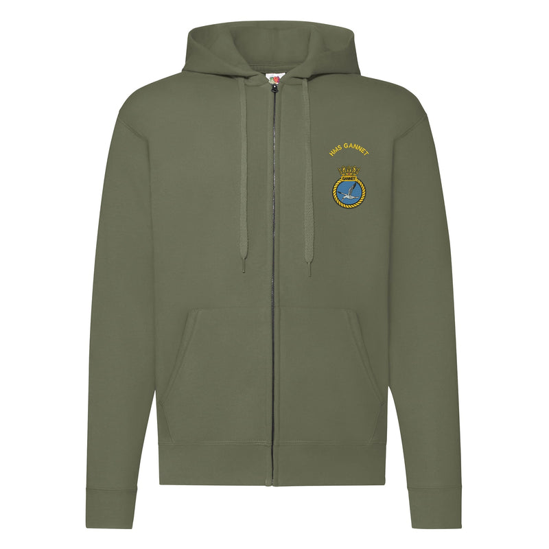 HMS Gannet Zipped Hoodie