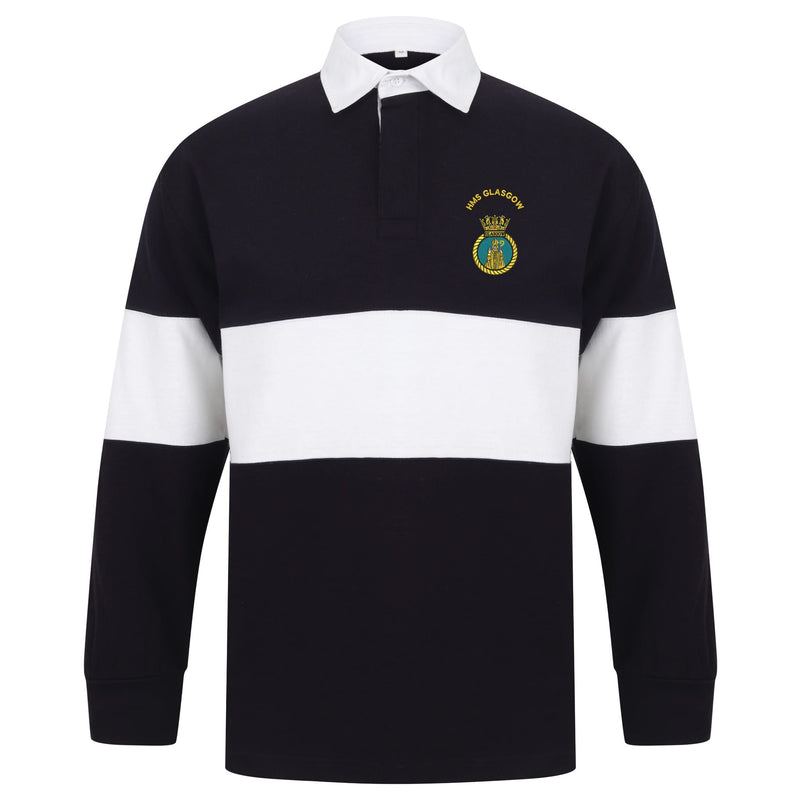HMS Glasgow Long Sleeve Panelled Rugby Shirt