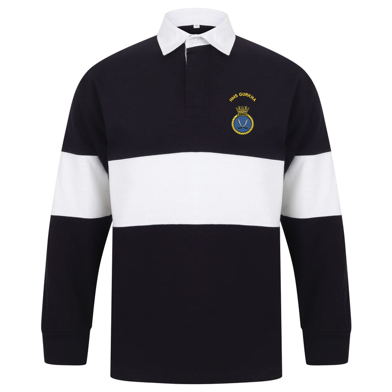 HMS Gurkha Long Sleeve Panelled Rugby Shirt