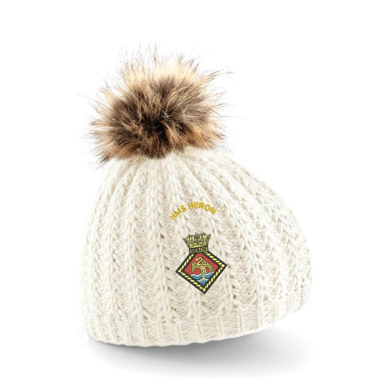 HMS Heron Pom Pom Beanie Hat