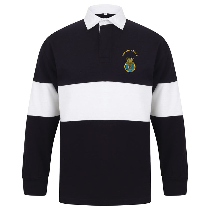 HMS Implacable Long Sleeve Panelled Rugby Shirt