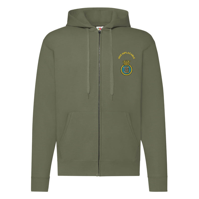 HMS Implacable Zipped Hoodie