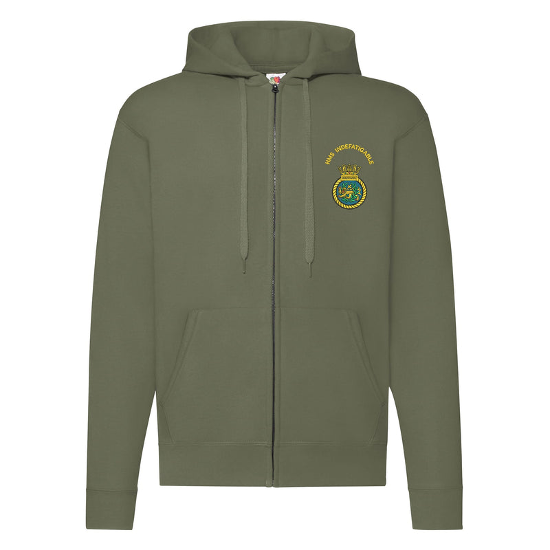 HMS Indefatigable Zipped Hoodie