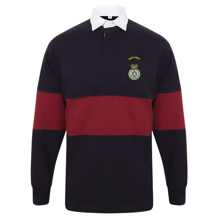 HMS Kent Long Sleeve Panelled Rugby Shirt