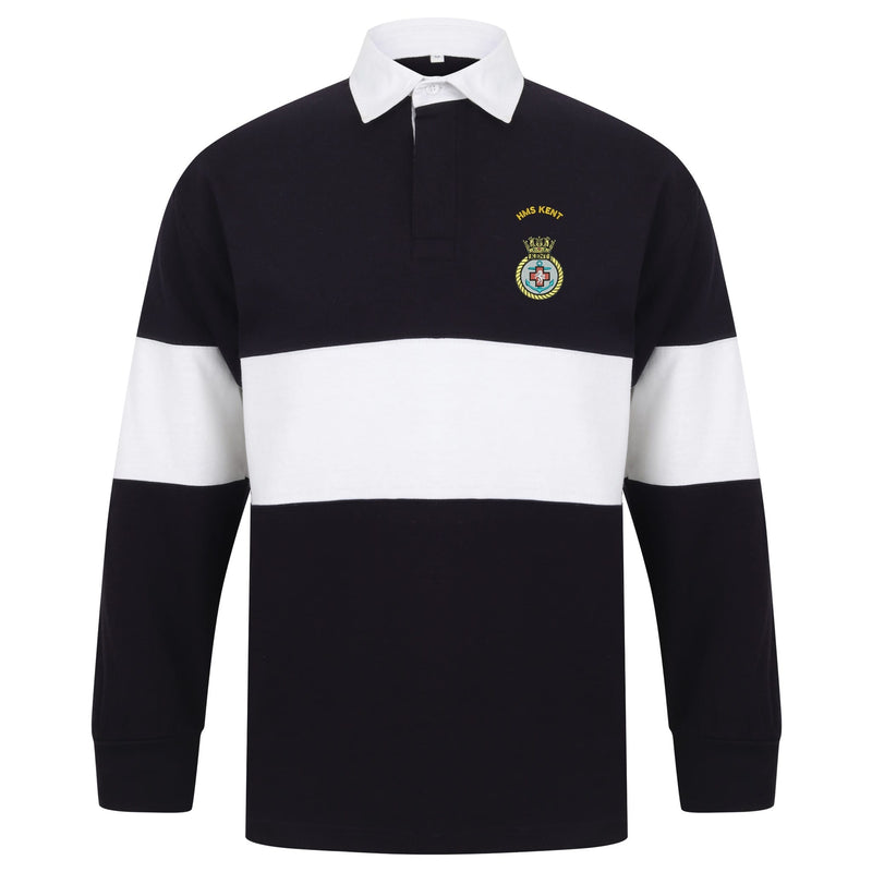 HMS Kent Long Sleeve Panelled Rugby Shirt