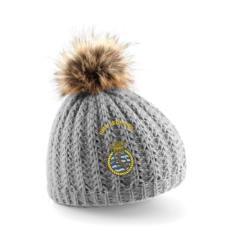 HMS Leopard Pom Pom Beanie Hat