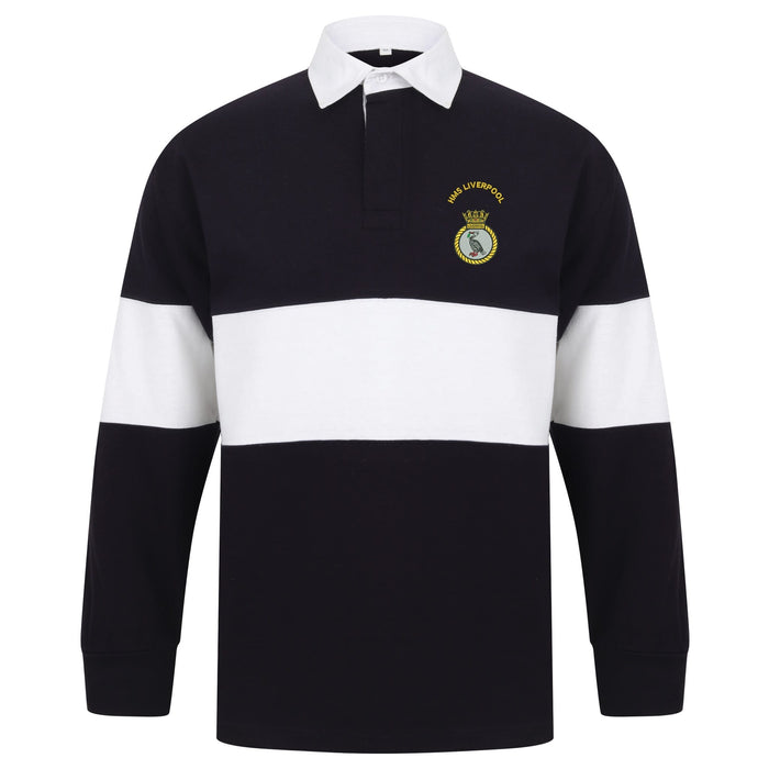 HMS Liverpool Long Sleeve Panelled Rugby Shirt