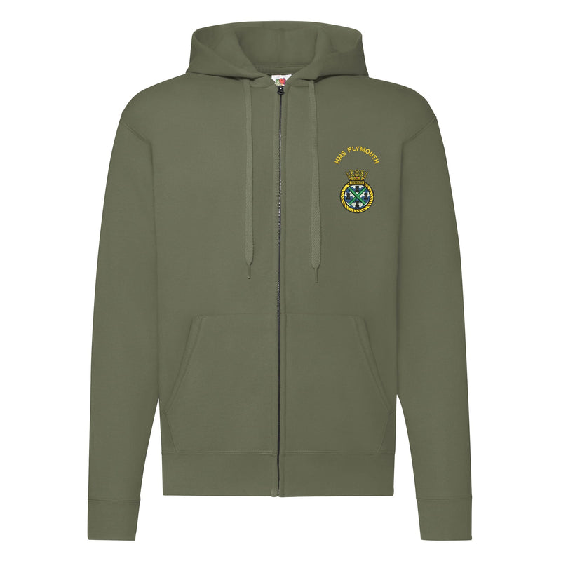 HMS Plymouth Zipped Hoodie