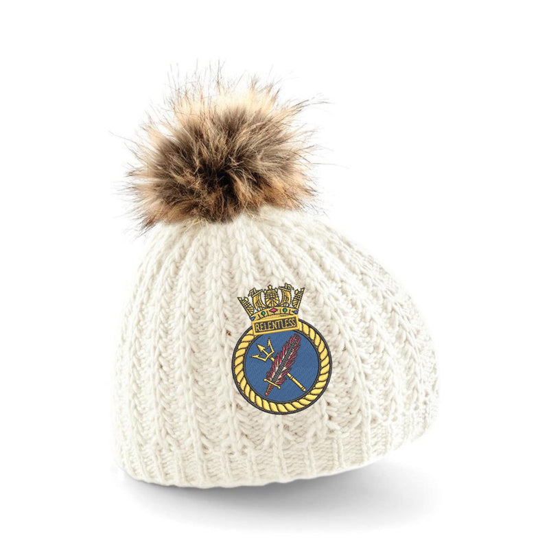 HMS Relentless Pom Pom Beanie Hat