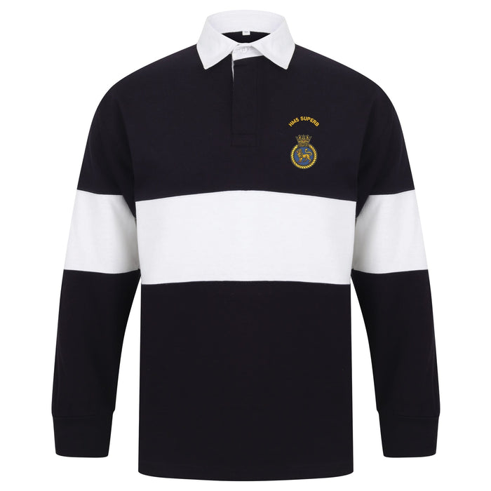 HMS Superb Long Sleeve Panelled Rugby Shirt