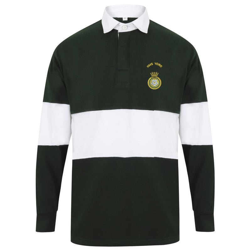 HMS York Long Sleeve Panelled Rugby Shirt