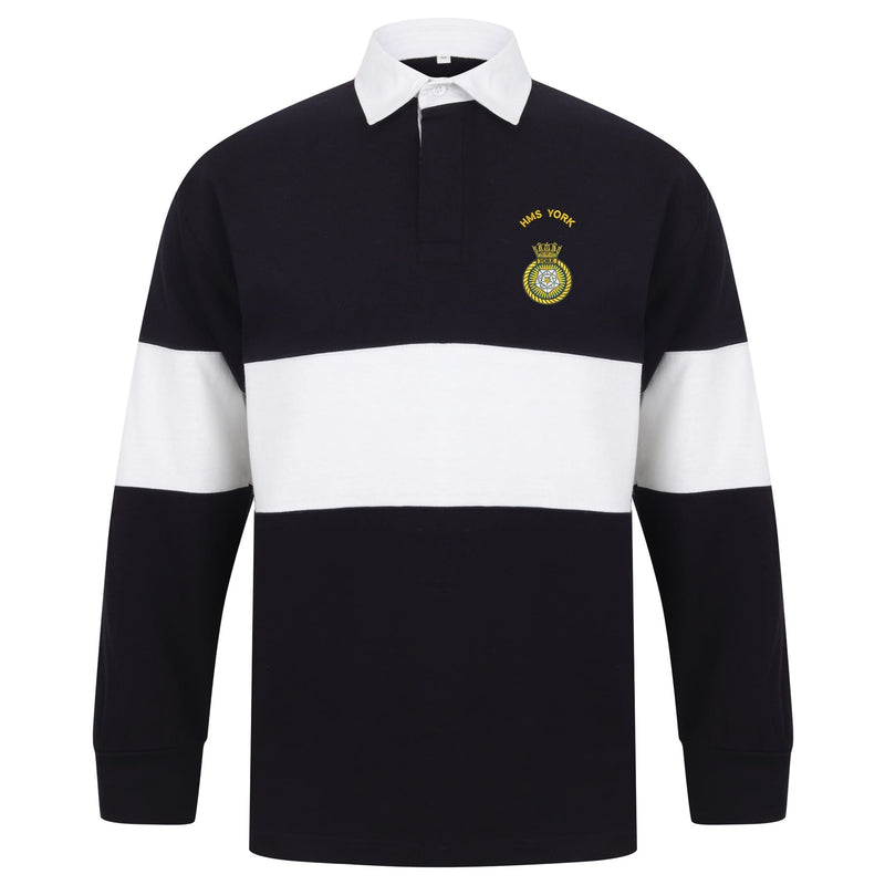 HMS York Long Sleeve Panelled Rugby Shirt