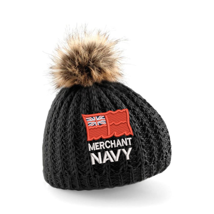 Merchant Navy Pom Pom Beanie Hat