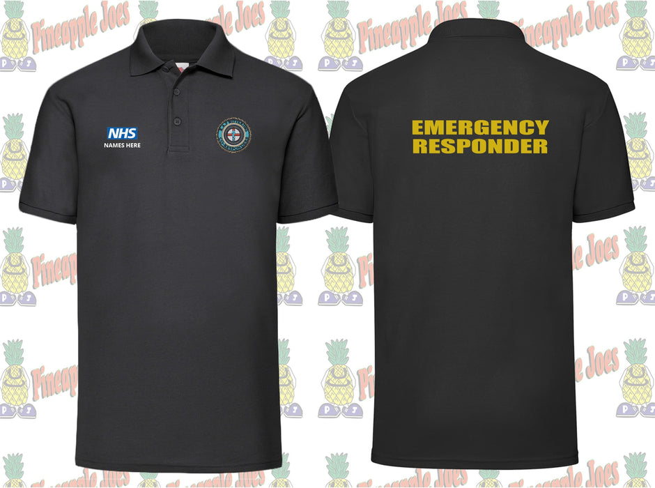RAF Wittering Co-Responders Uniform - Black Polo Shirt (With Back Print)