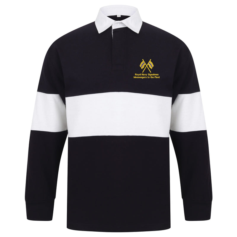 Royal Navy Signalmen Front Row Long Sleeve Panelled Rugby Shirt
