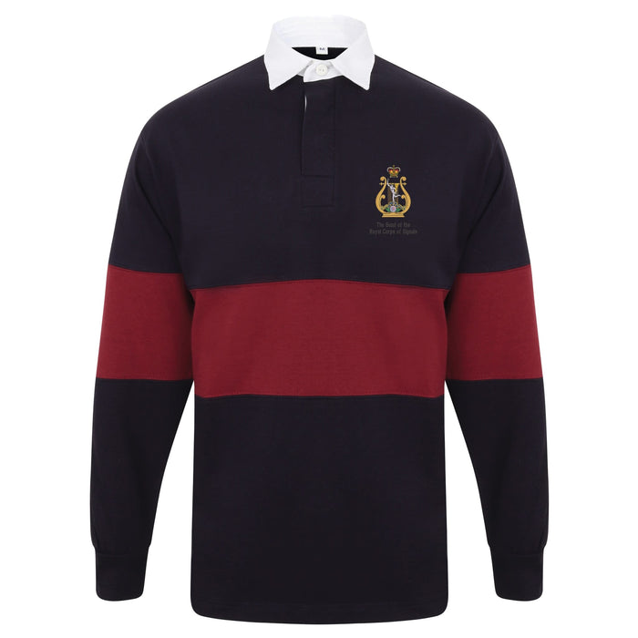 The Band of Royal Corps of Signals Long Sleeve Panelled Rugby Shirt